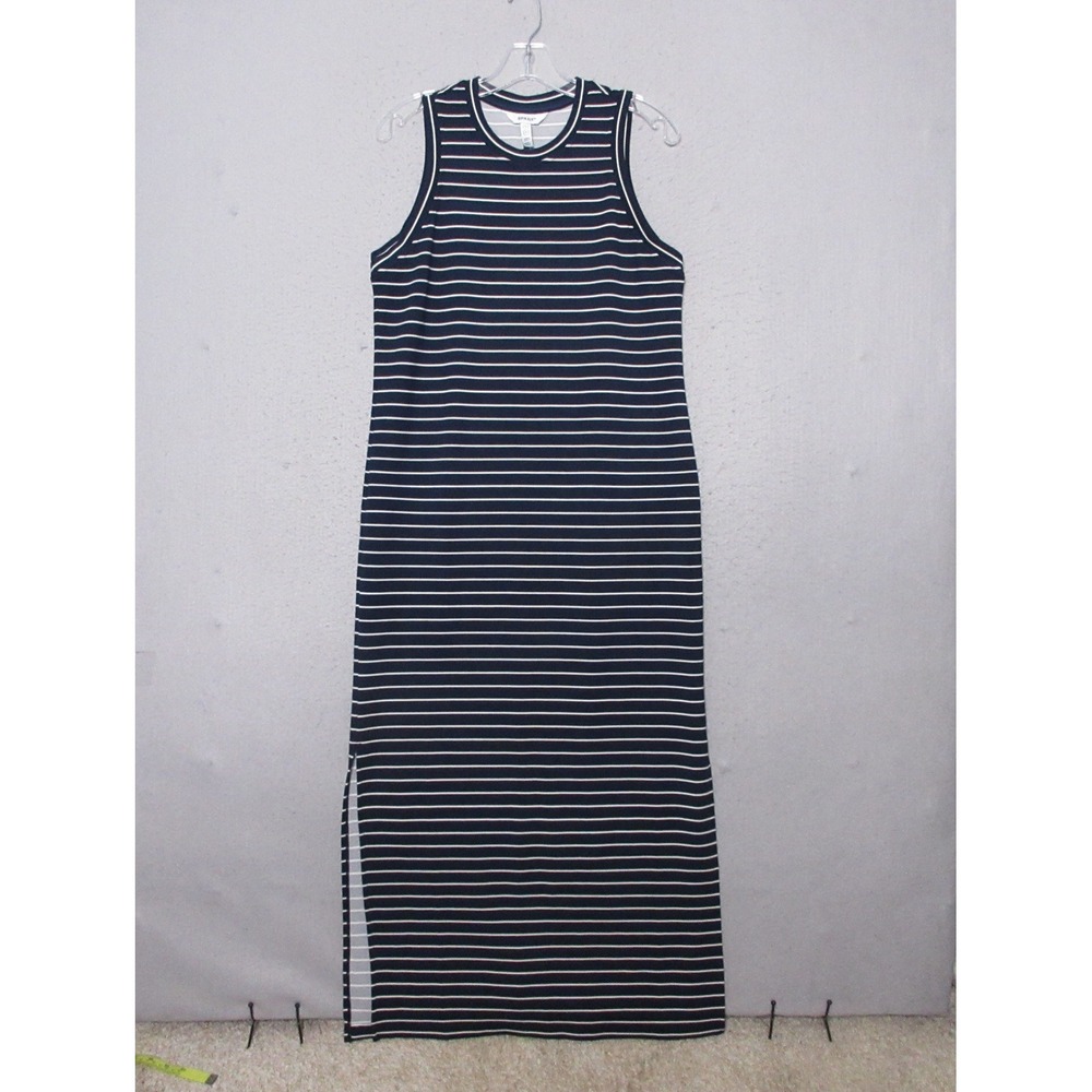 Spanx Dress Blue White Air Essentials  Stripe Sleeveless UPF 50+ Tank Maxi Soft